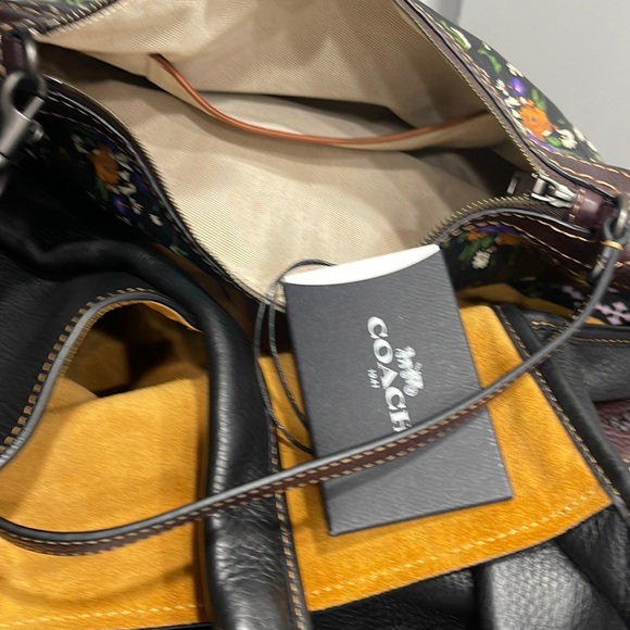 Coach Black and Tan Leather Tote - Picture 9 of 16